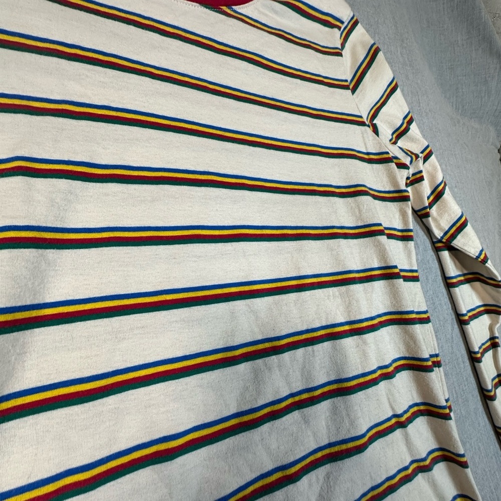 Zine Clothing Multicolor Striped Tee with Red Collar - Picture 7 of 7